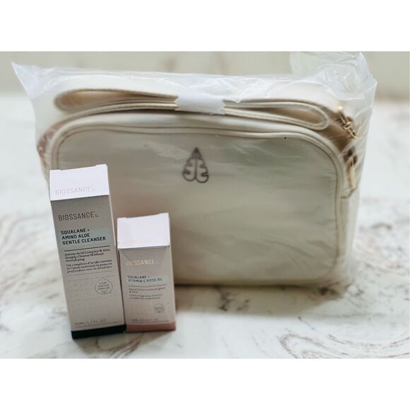 Biossance Skincare and Cream Crossbody Bag NWT